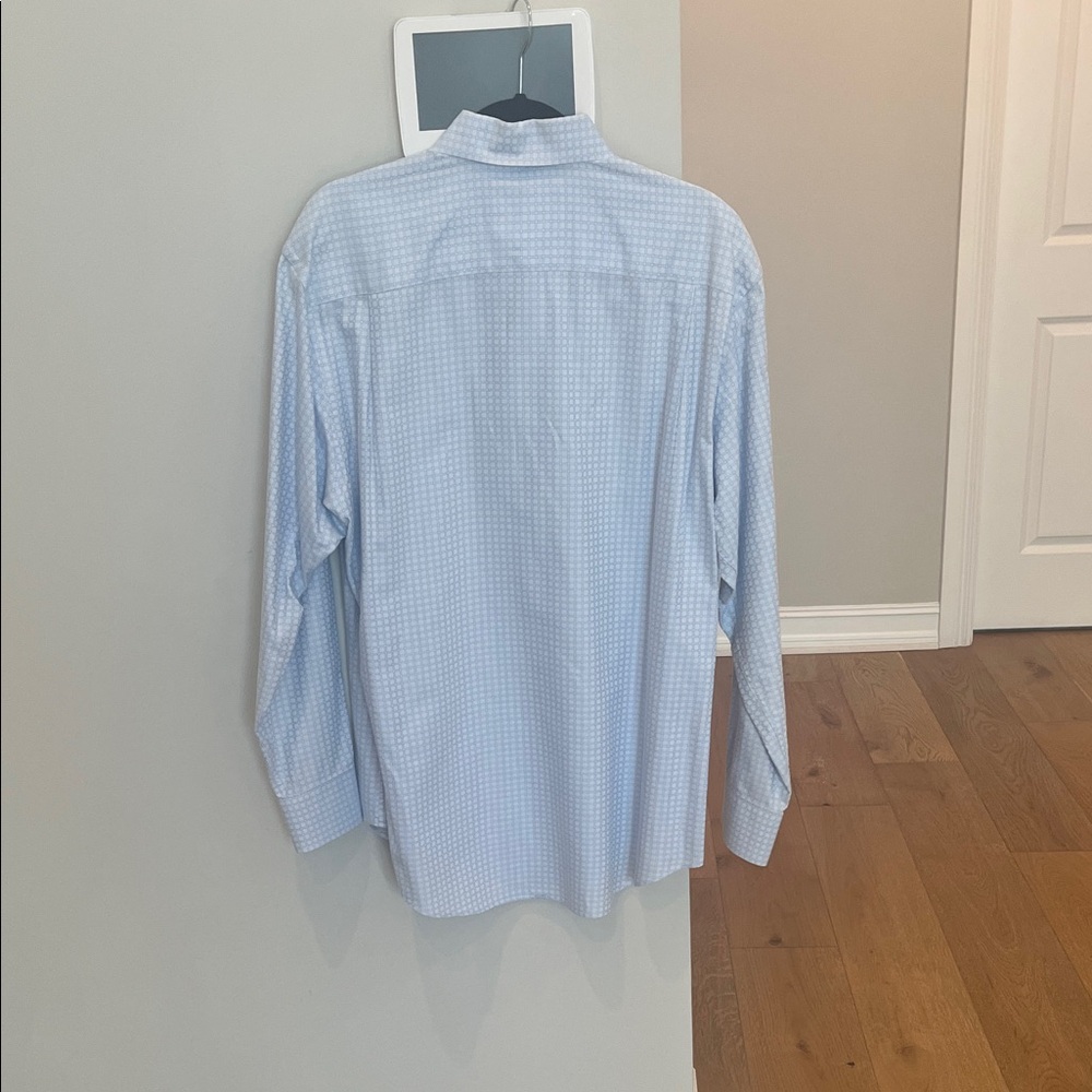 Johnston & Murphy Light Blue Patterned Dress Shirt - image 3
